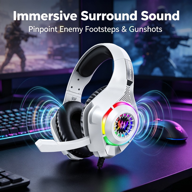 Gaming Console Headset - Cuffie da Gaming Cablate con Microfono,