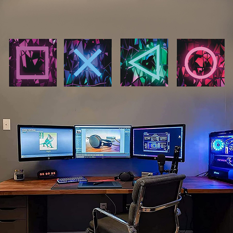 Gaming Console Wallpaper - 4 pezzi sala giochi per bambini
