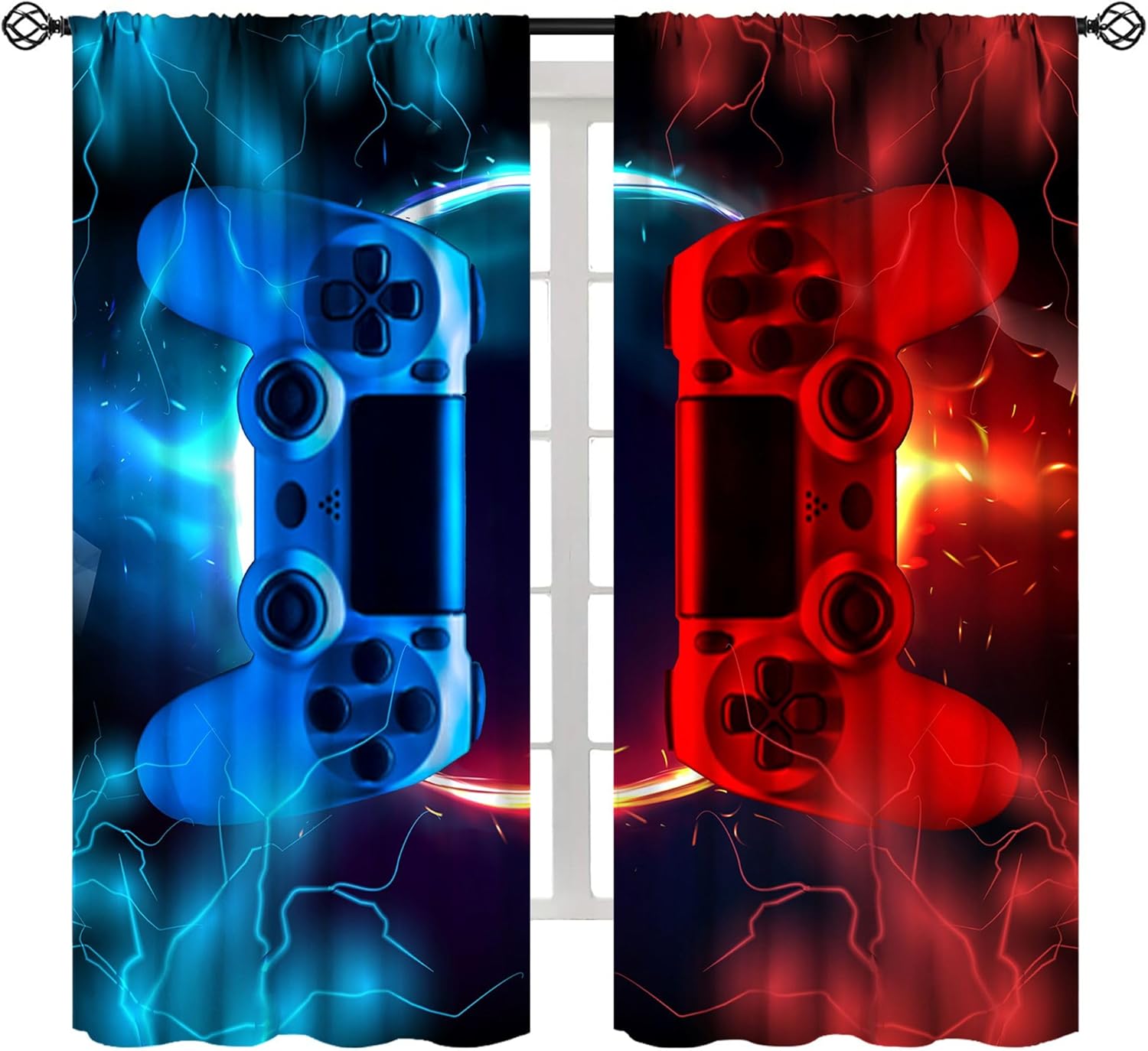 Gaming Console Cafe - Tende da Gaming Blu e Rosse