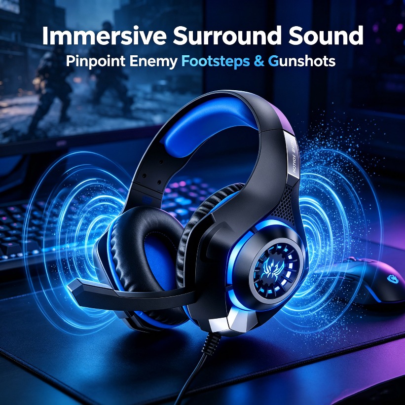 Cuffie da Gaming LED con Micro - Gaming Console Headset recensione e prezzo